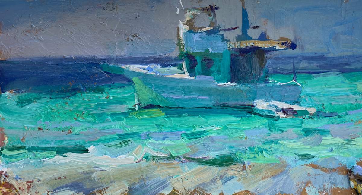 Turquoise Anchor by Leon Holmes 
