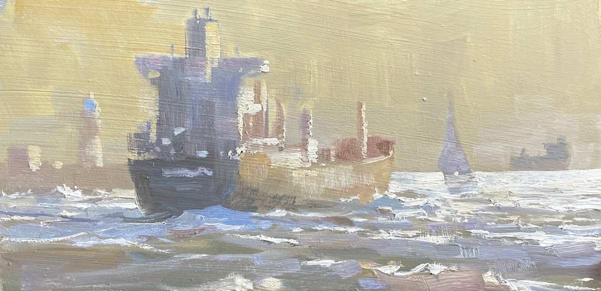 Ship Sketch 1 by Leon Holmes 