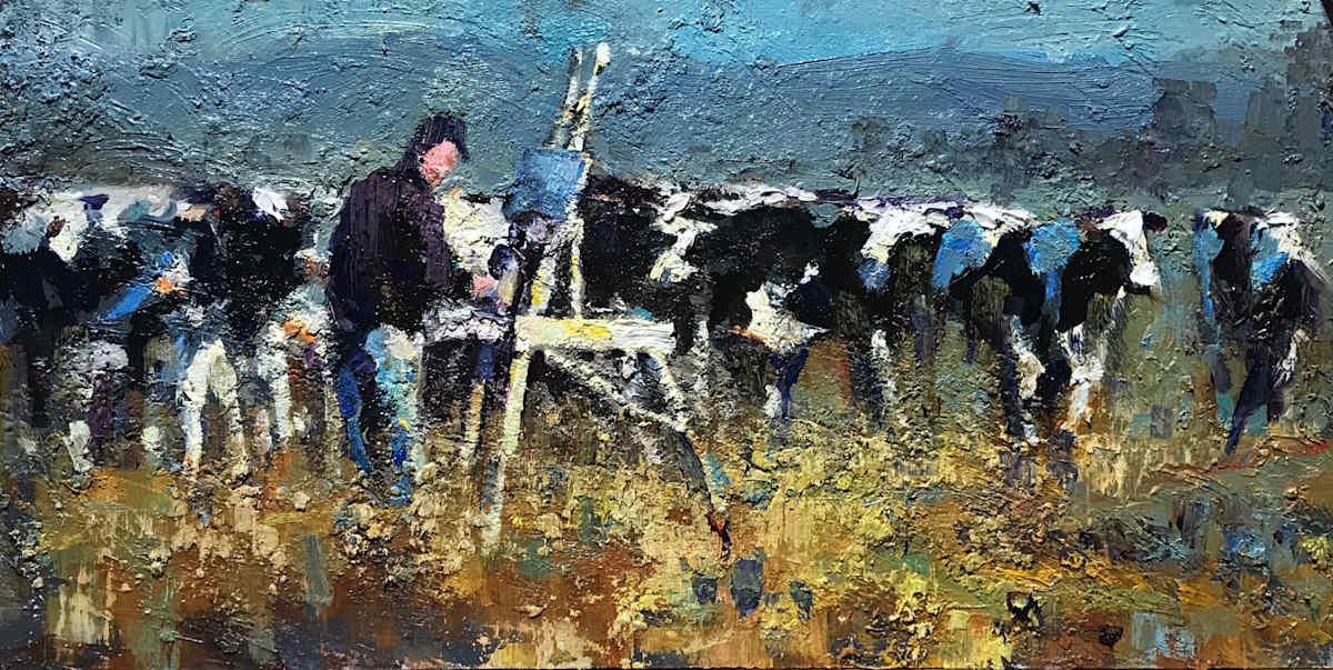 Jim McVicker Painting Cows 