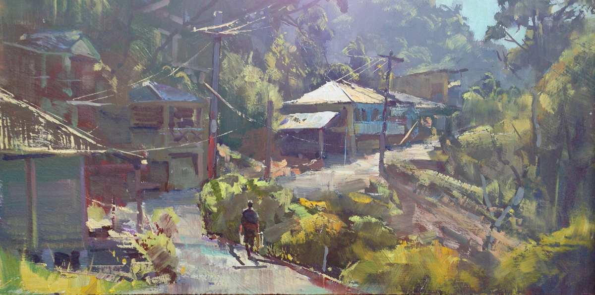 Going  Painting by Leon Holmes 