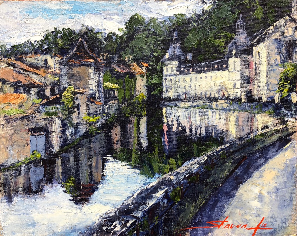 Brantome, France by Sharon Rusch Shaver 