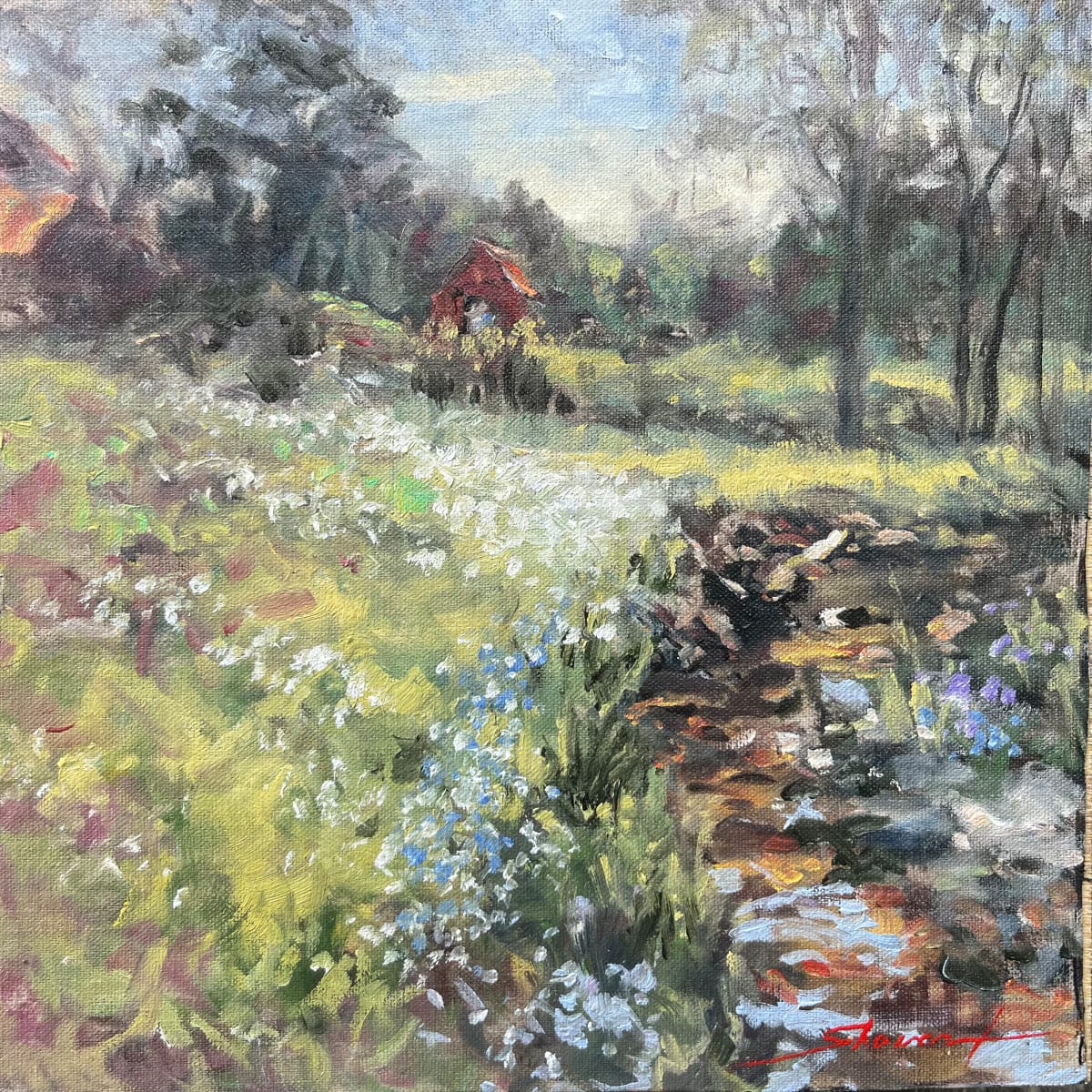 Plein Morning Song by Sharon Rusch Shaver 