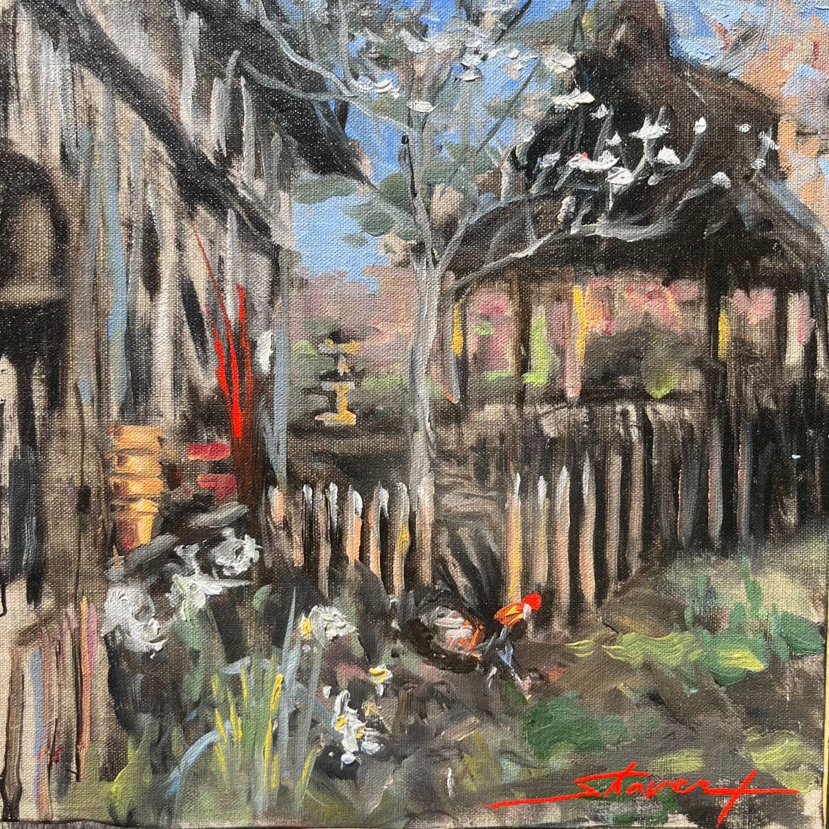 Plein Banty Rooster by Sharon Rusch Shaver 