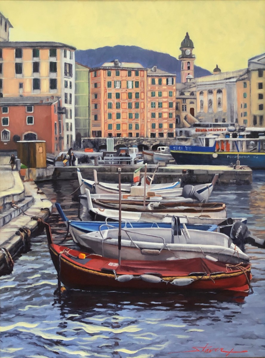 Cinque Terre Boats by Sharon Rusch Shaver 