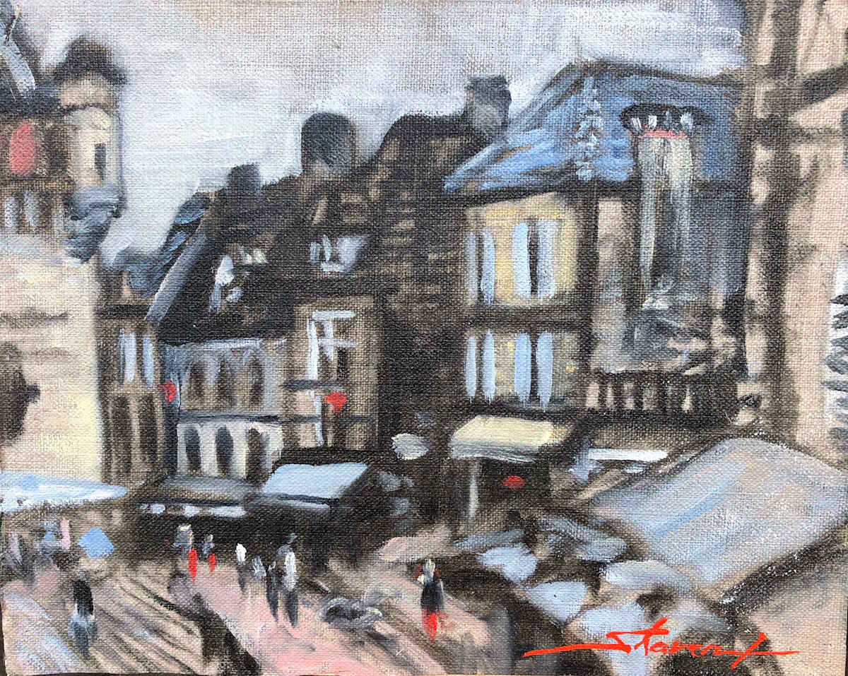 Plein Arrival Sarlat by Sharon Rusch Shaver, Image 1.