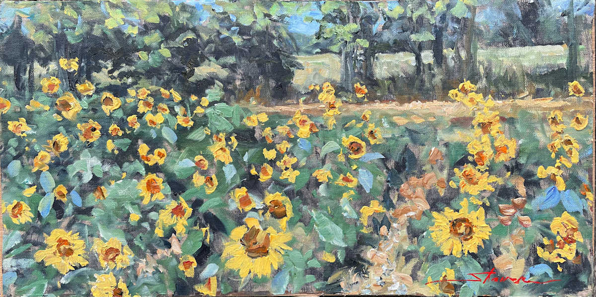 Plein Sunflower Field by Sharon Rusch Shaver, Image 1.