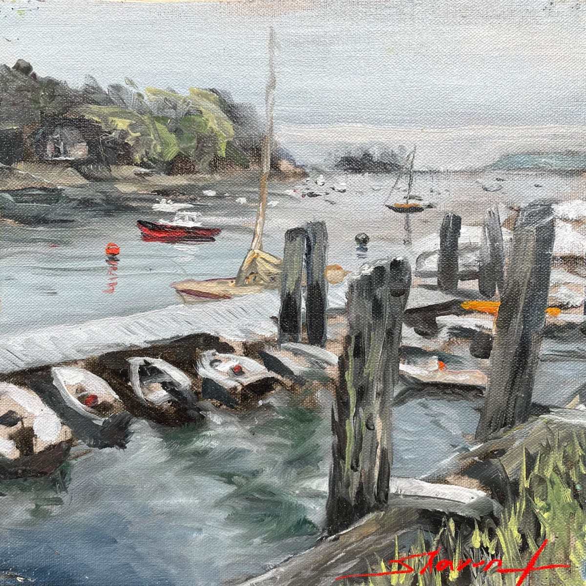 Plein Rainy Harbor by Sharon Rusch Shaver, Image 1.