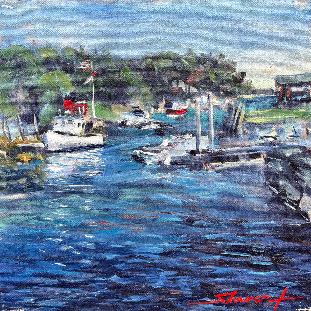 Plein Afternoon Harbor by Sharon Rusch Shaver 
