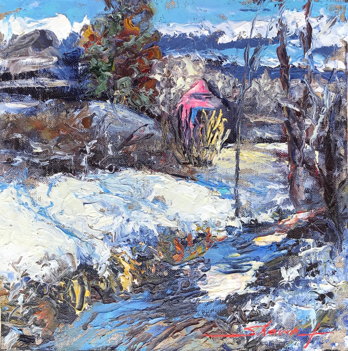 Winter Plein Air by Sharon Rusch Shaver 