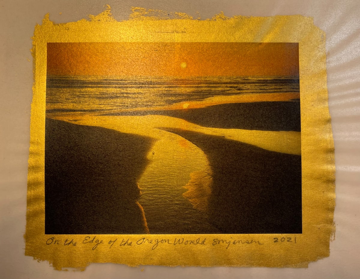 On the Edge of the Oregon World  Image: On the Edge of the Oregon World
Hand-gilded 24 k gold on vellum