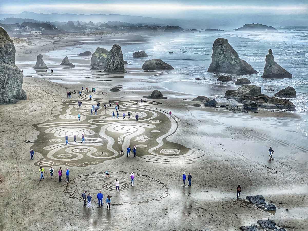 Bandon Labyrinth (7" x 8.25" by Sandy Brown Jensen, Image 1.