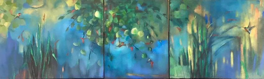 Garden triptych (garden party) 