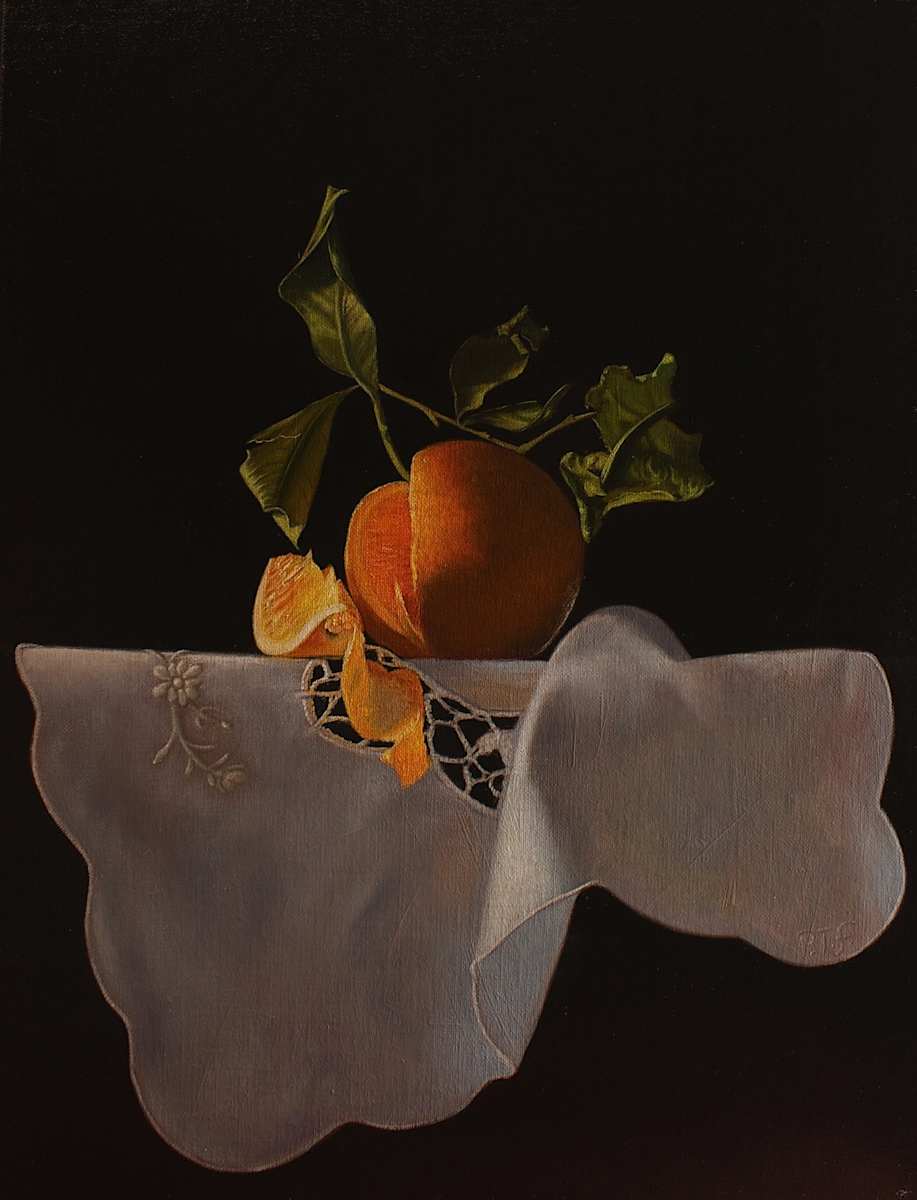 Orange and white cloth by Peter Thomas Foster 