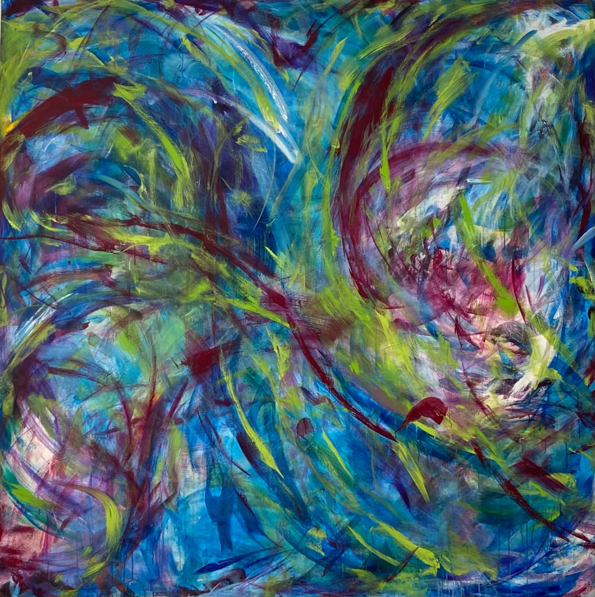 Number 6 Blue and Green 