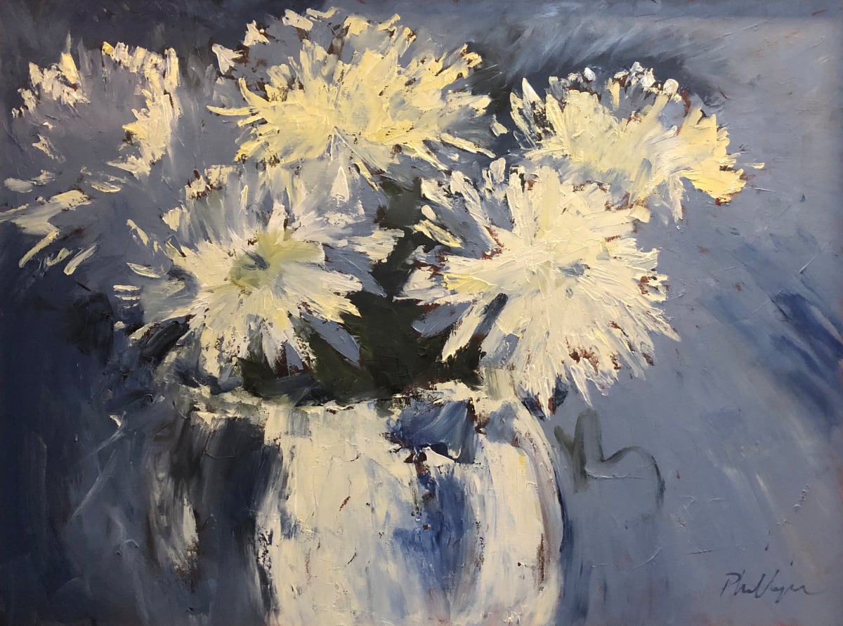 Chrysanthemums in a Vase by Rick Phillips 