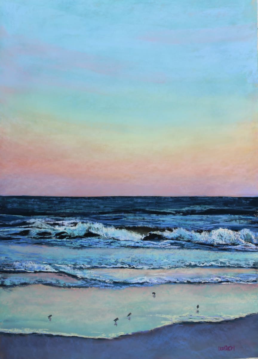 Sandpipers at Sunset by Renee Leopardi 