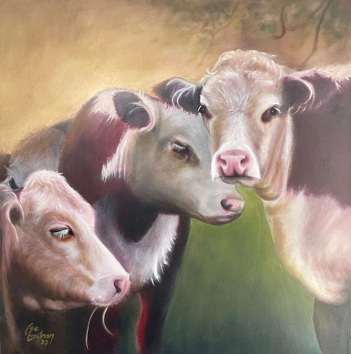 "Dierdre and friends decided life was for eating" by Lee Eastman 