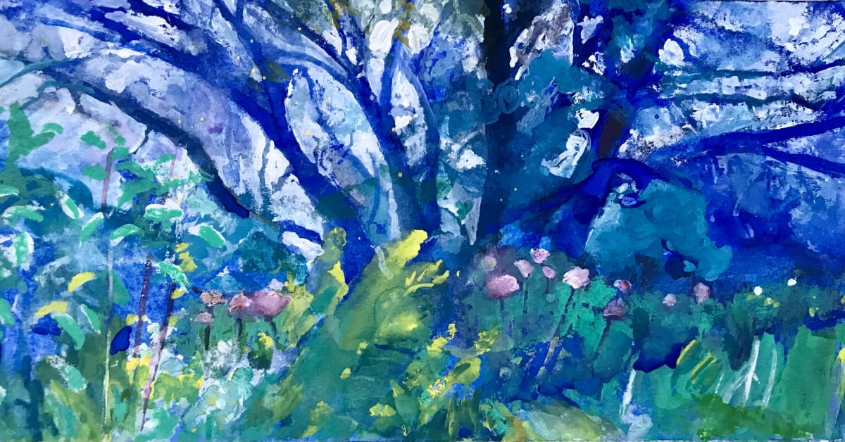 Willows and Wild Gardens in Late Summer  Image: Watercolour 
4 x 8.5 inches