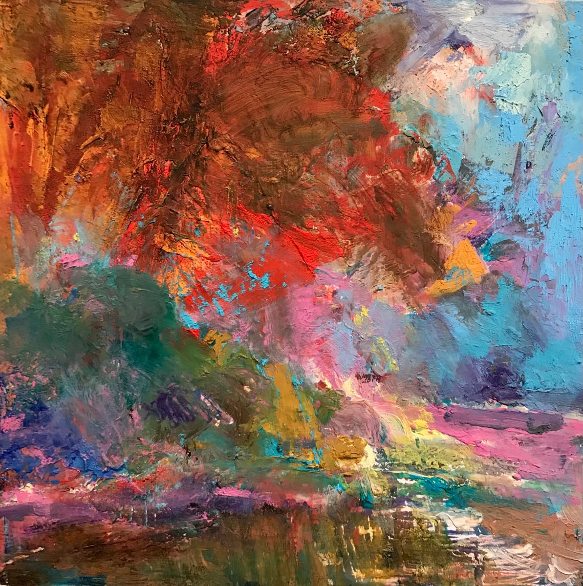 Autumn Trees by River / Arbres d’automne à la rivière by Lynda Bruce 