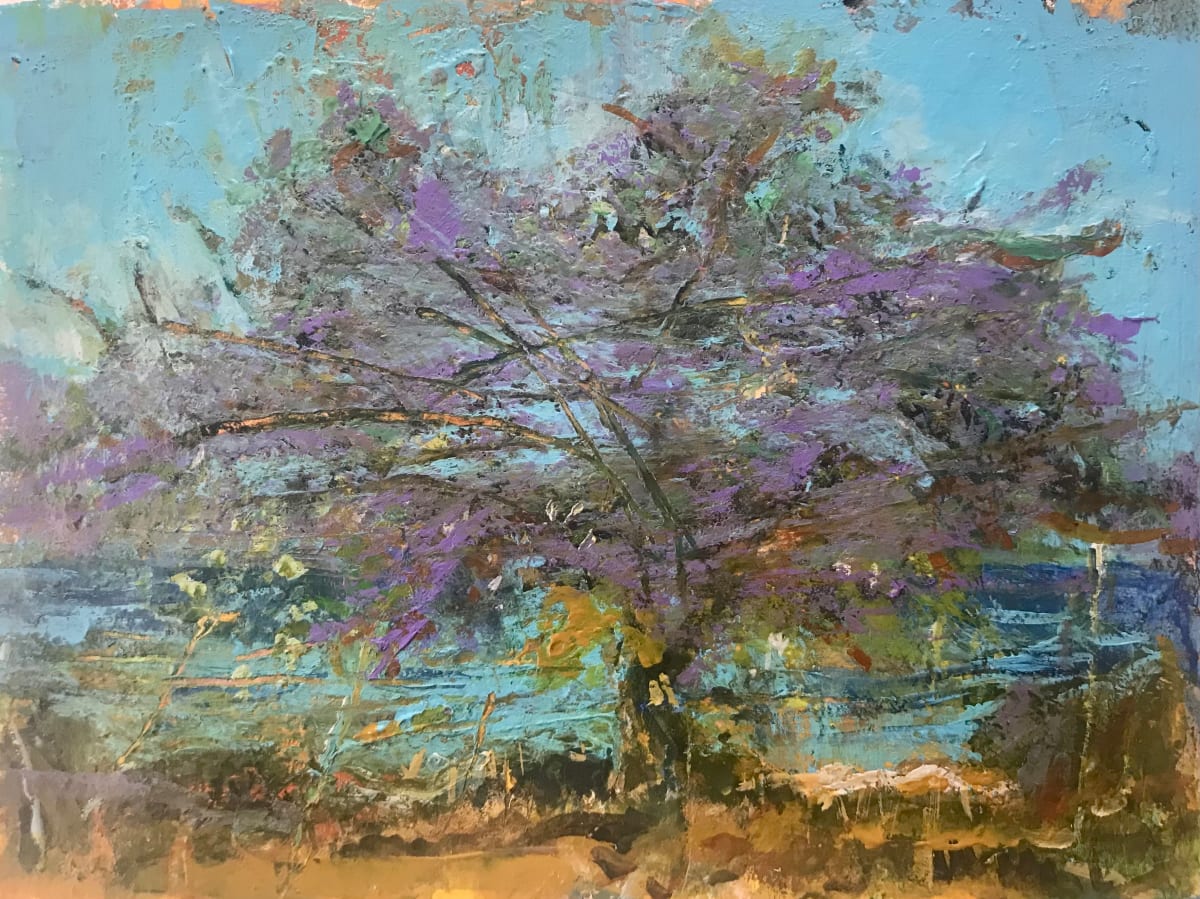 Tree with Purple Flowers, Lake Atitlán / Arbre à fleurs mauves, lac Atitlán by Lynda Bruce 