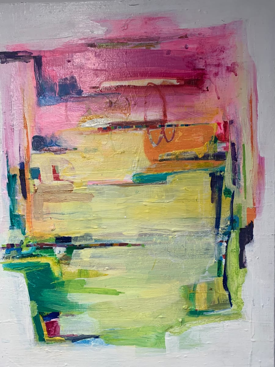 Abstract Landscape with Pink Sky by Susan Snyder 