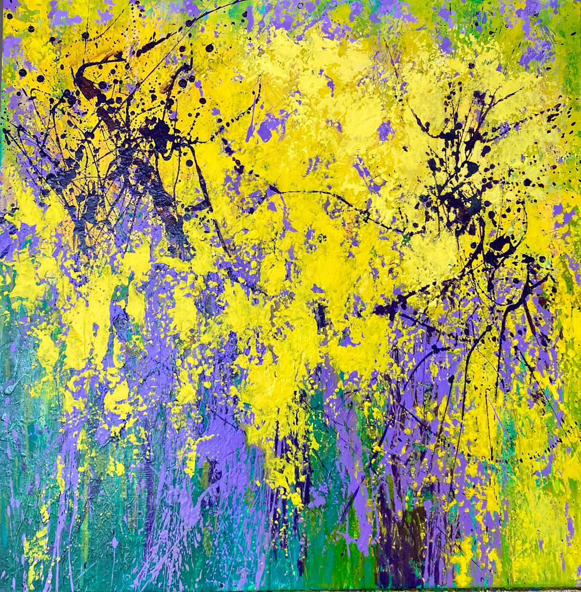 Yellow iris with purple by Joy Moore, Image 1.