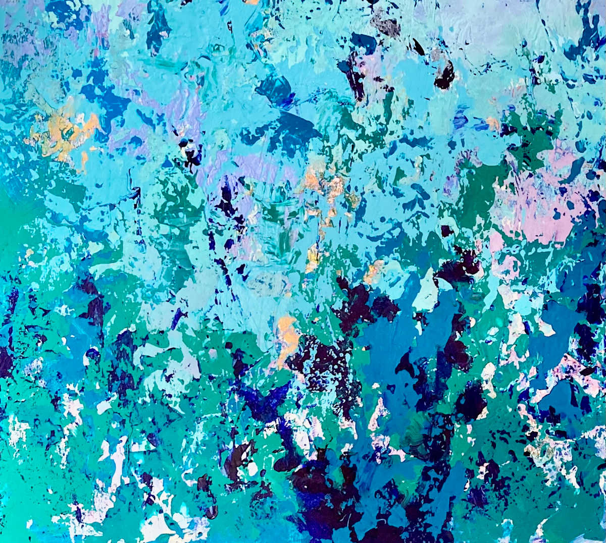 Blue Iris con Arancia by Joy Moore 