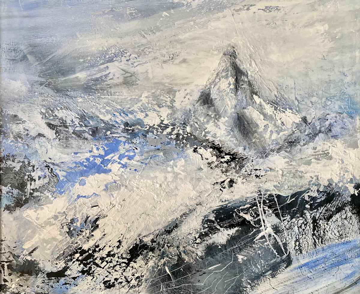 Il Cervino Rises from the Storm by Joy Moore  Image: This painting is  one of a number of paintings of "Il Cervino" - in Italian or "The  Matterhorn" - in English, following a commission I received.   