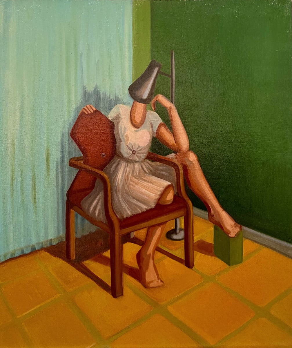 Lady with lamp by Caroline Villard 