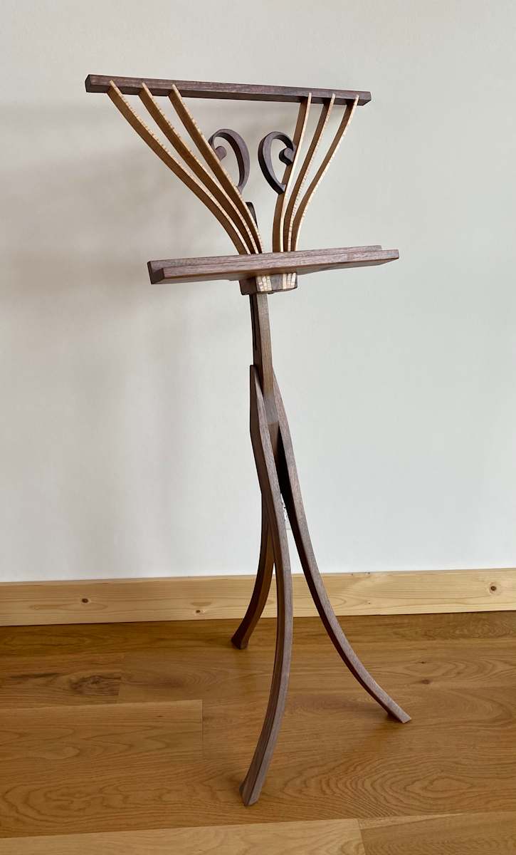 Sculptured Bass Clef Music Stand by Robert Bragg, Image 1.