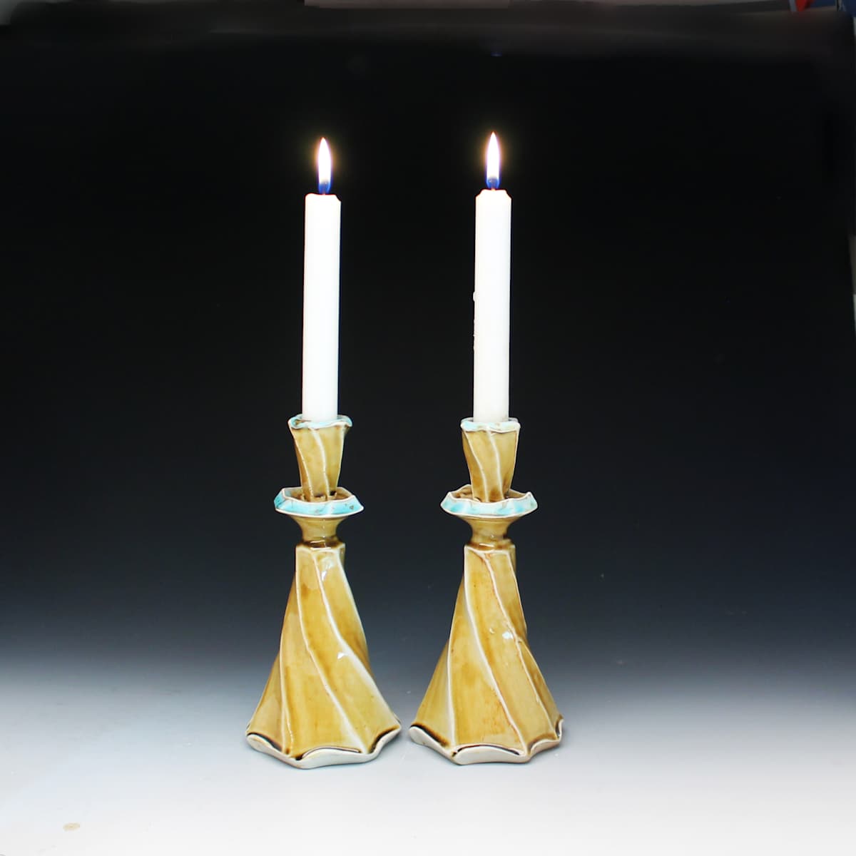 Dancing Candlesticks, Pair by Gertrude Graham Smith, Image 1.