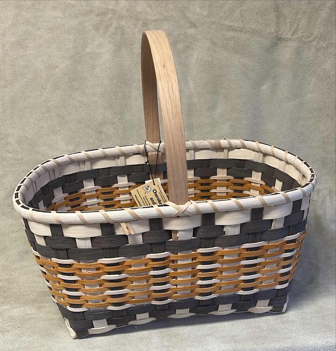 Reed Splint Basket With Oak Handle by Mary Thompson, Image 2.