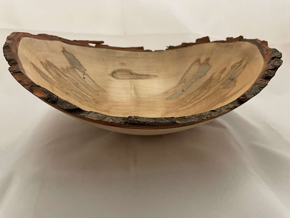 Ambrosia Maple Figured Bark Edge Bowl by Mike McKinney, Image 1.