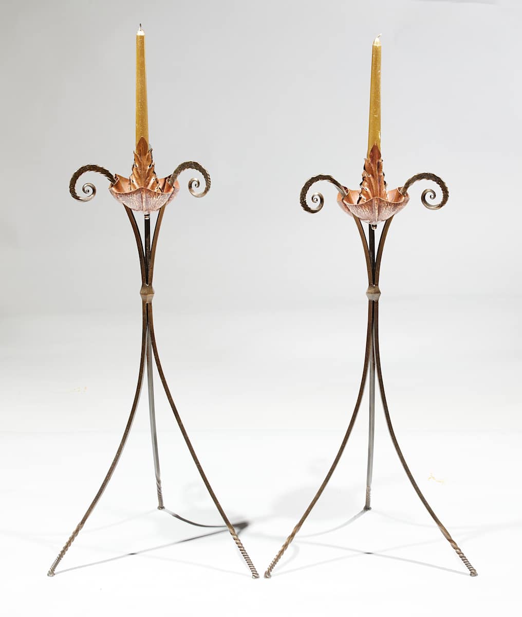 Acanthus Candle Pair by William S. Rogers, Image 1.