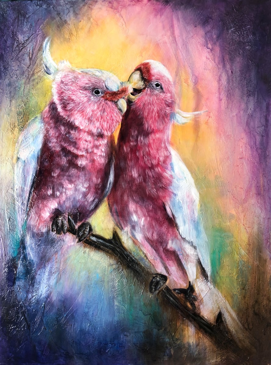 'The best things in life are better with you' - Pink Cockatoos by Miriam Gaulton, Image 1.