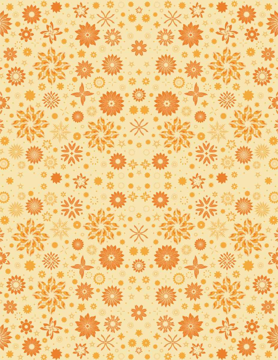 Solid Retro Orange Sparkle (Illustration Pattern Repeat) 