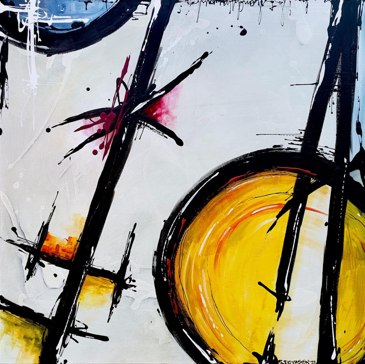 Text Me When You Leave by Sherylle Dovaston  Image: Text Me When You Leave, acrylic on canvas, 60 x 60