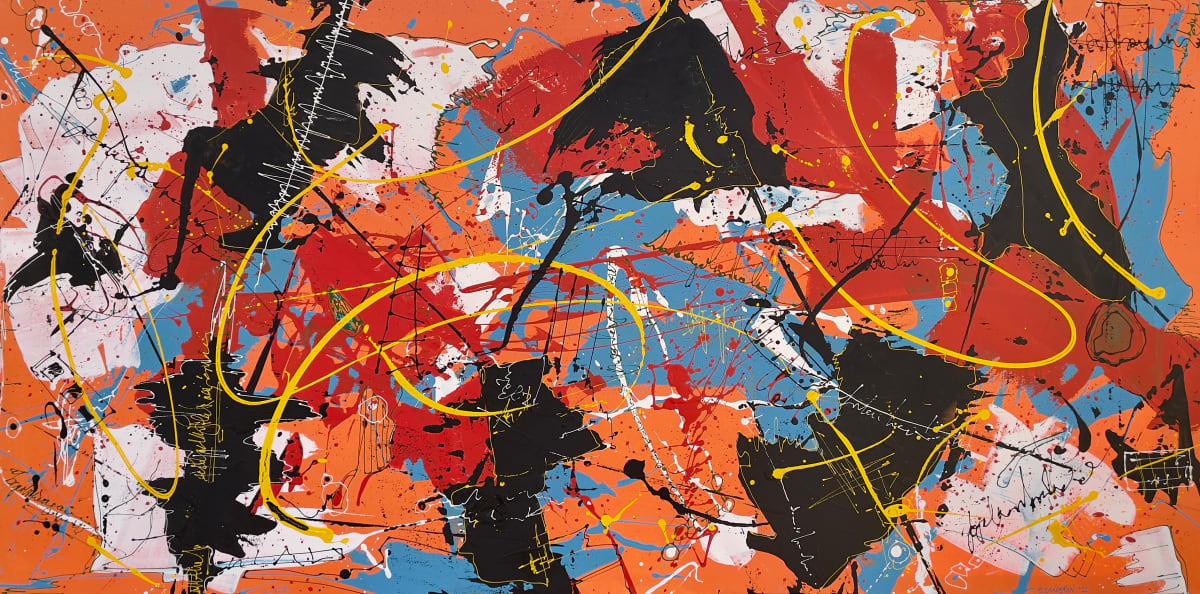 Together Again II by Sherylle Dovaston  Image: Together Again II, acrylic on canvas, 76 x 155