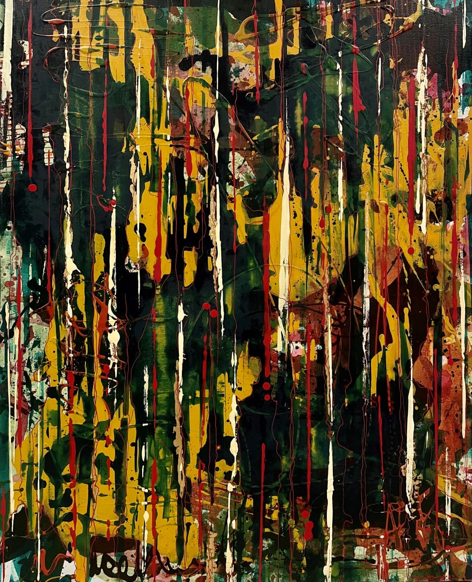 Wandering II by Sherylle Dovaston  Image: Wandering II, acrylic and gold leaf on canvas, 76 x 60cm