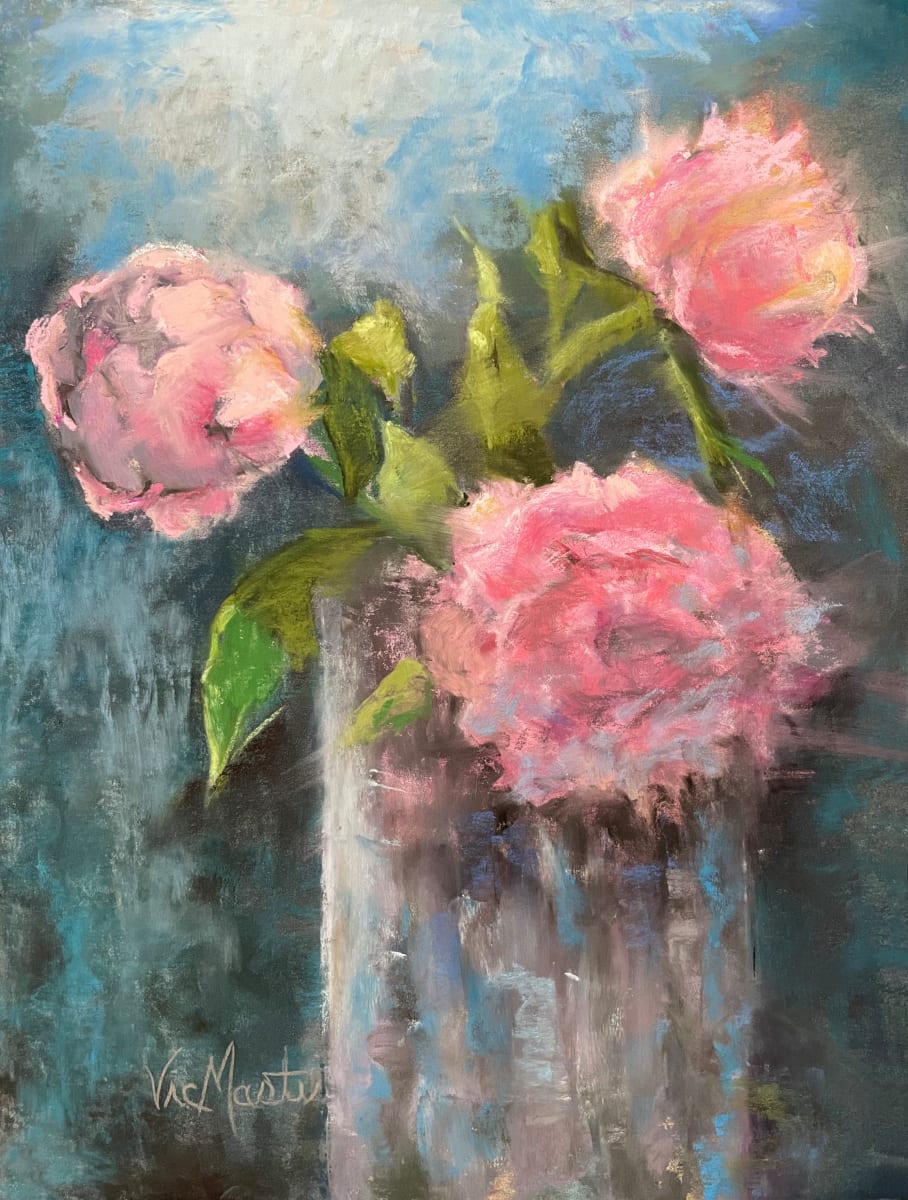 From the Heart by Vic Mastis  Image: After planting my peony bush a couple years ago, it finally bloomed.  I was so happy!!  I cut these blooms before the rain could beat them up.