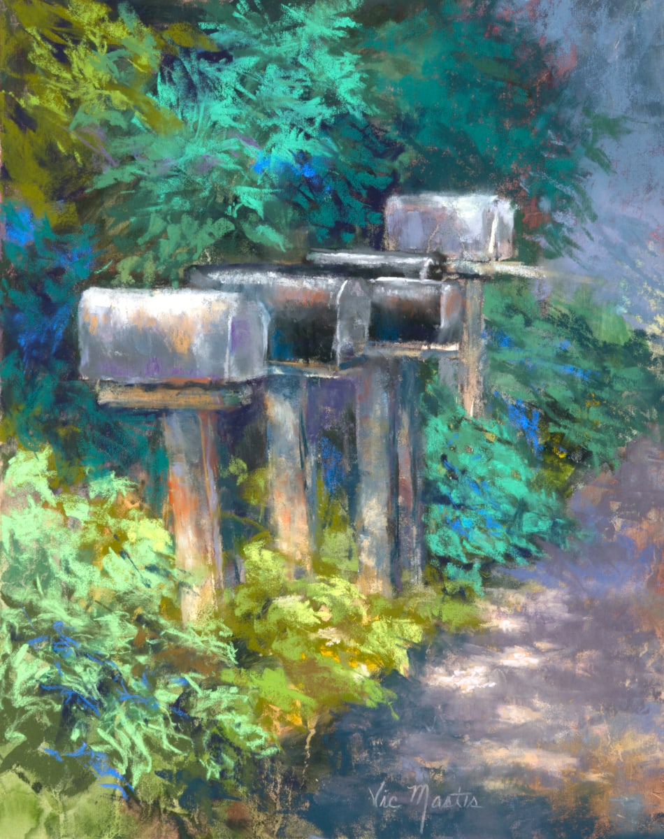Good News Coming III  Image: While on a rural trip, I came across these old mailboxes.  The dappled light was gracefully scattering it's rays on the mailboxes making wonderful shapes.   