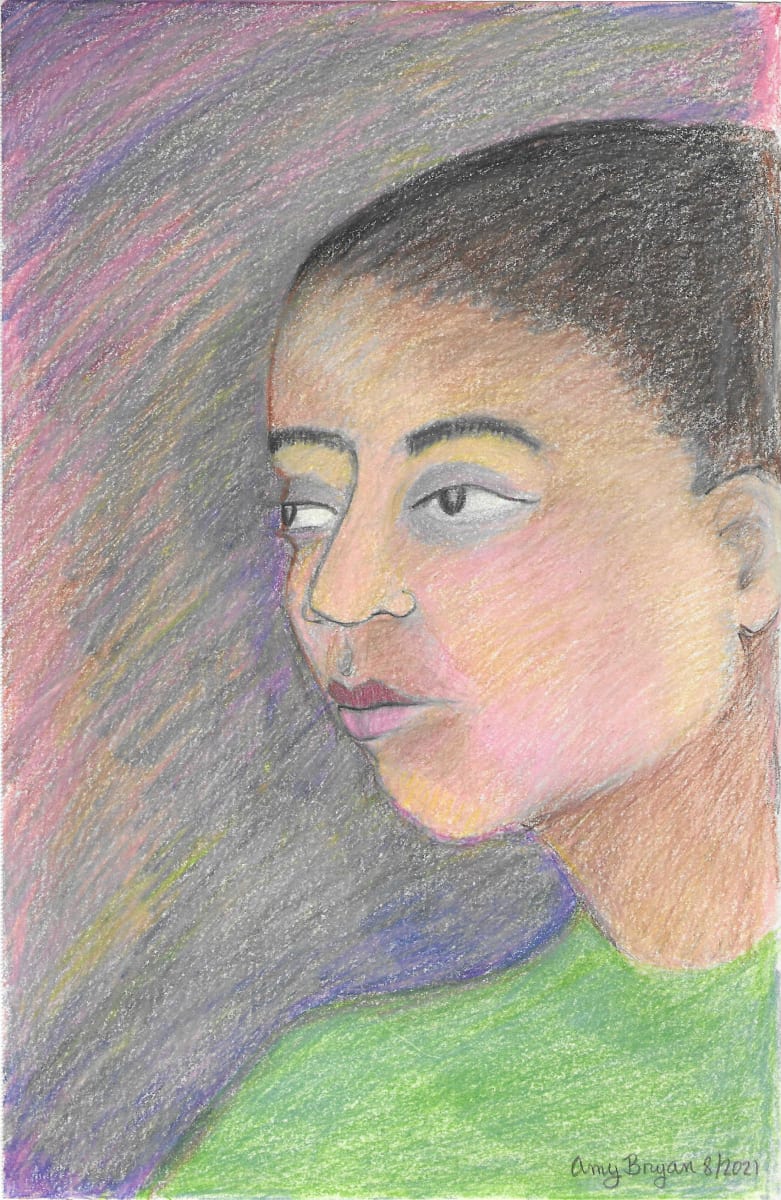 Woman-Green Shirt by Amy Bryan 