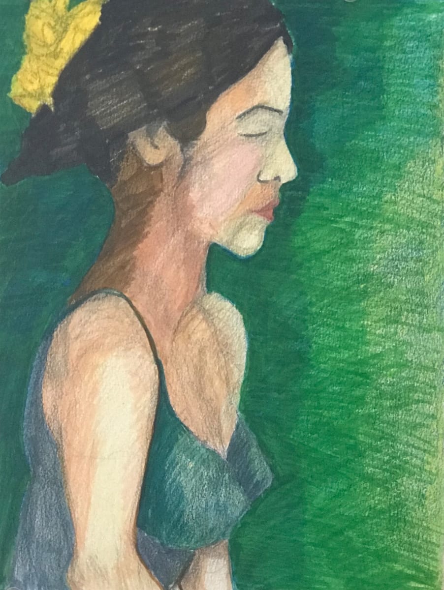 Woman with Yellow Flower by Amy Bryan 