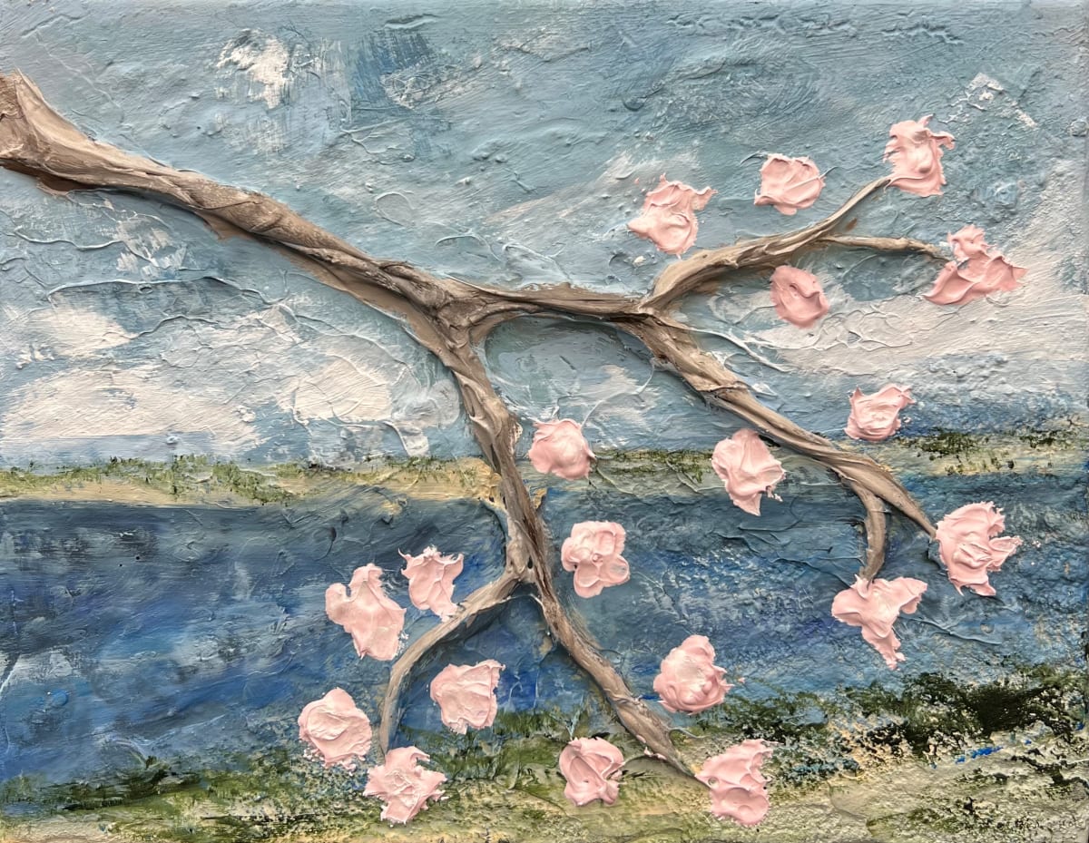 Cherry Blossoms on the Beach by Artnova Gallery 