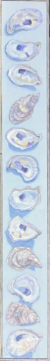 A Dozen Oysters on Grey Celadon by Artnova Gallery 