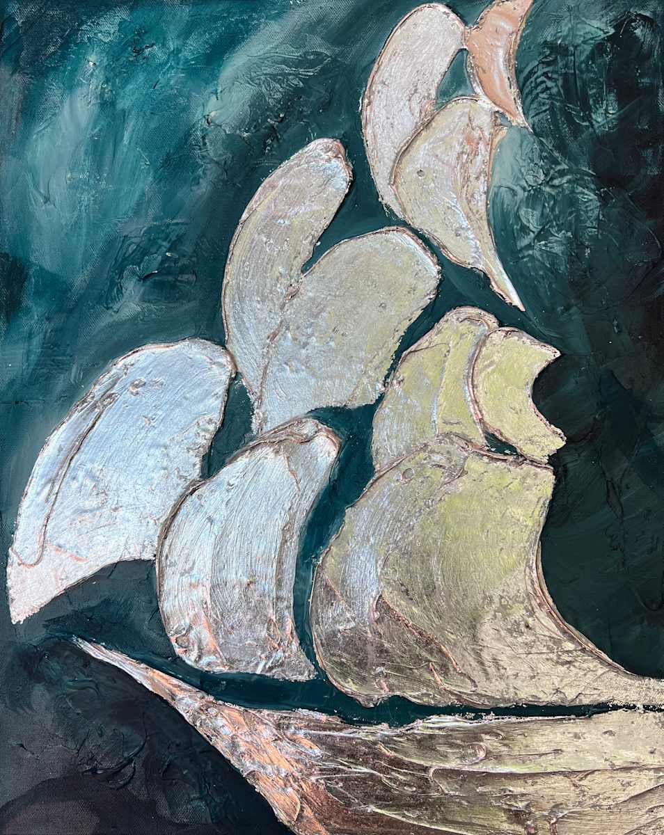 Setting Sail in Silver at Night by Artnova Gallery & Salt Studio, Image 1.
