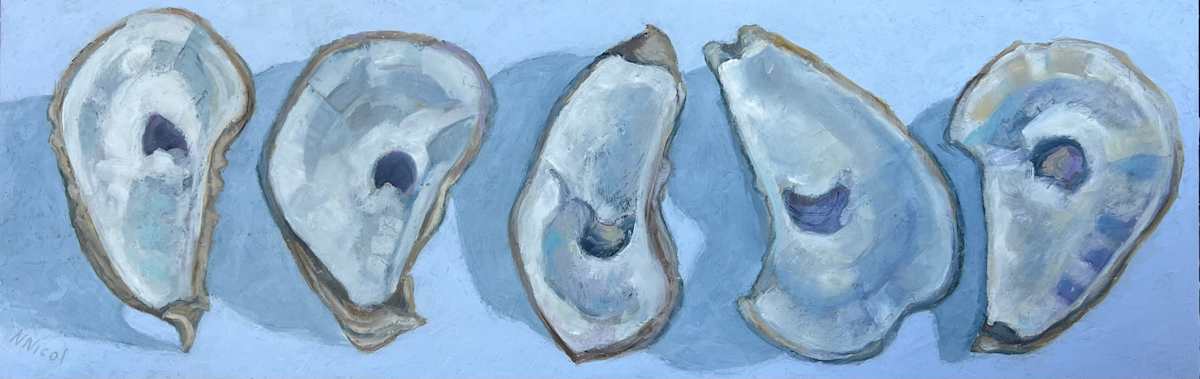 5 Oysters Pale Blue by Artnova Gallery & Salt Studio, Image 1.