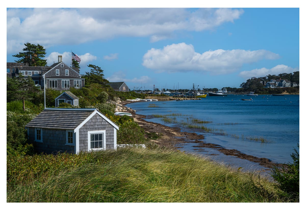 Stage Harbor Boathouses by Artnova Gallery 