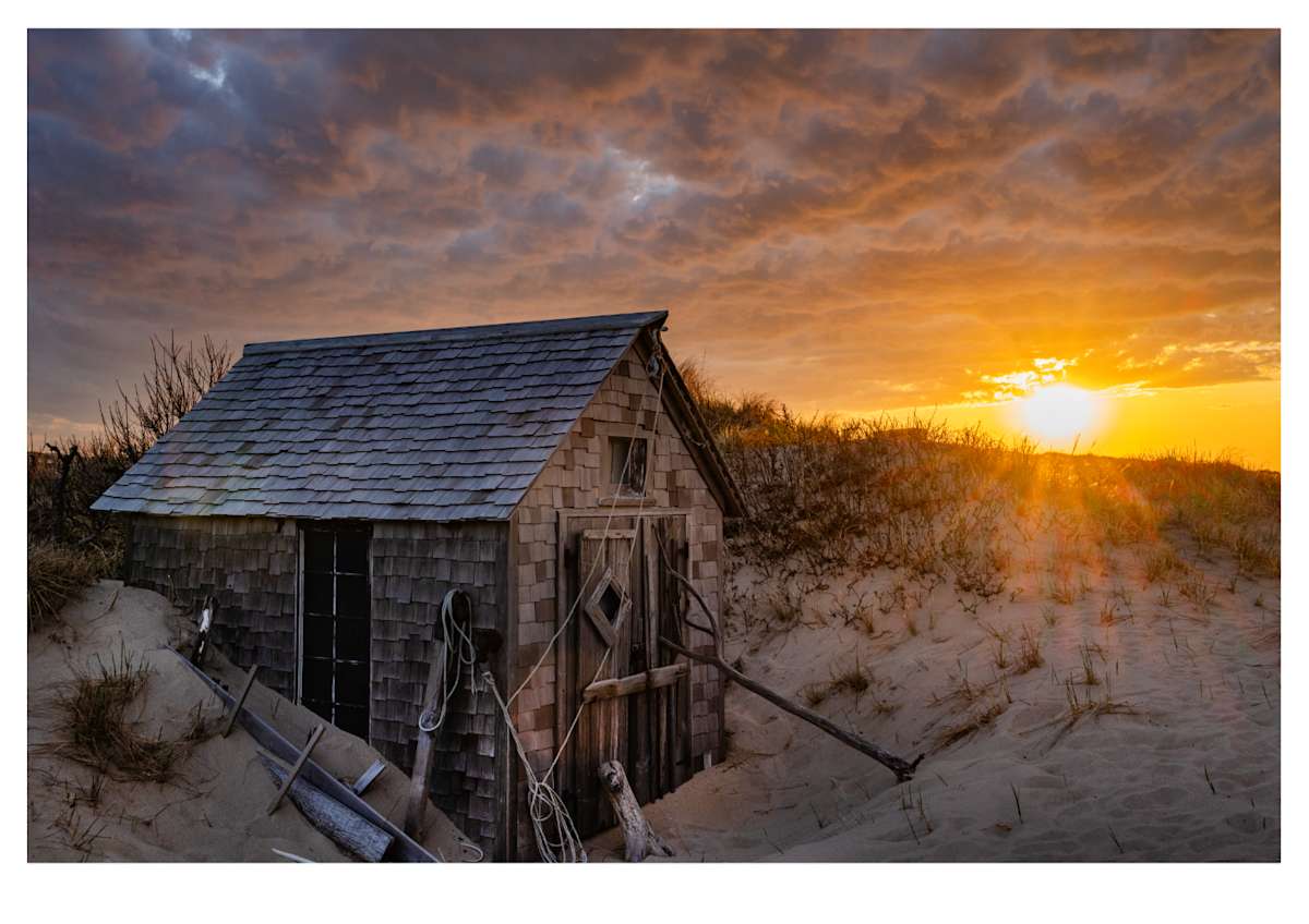 Kemp Shack at Sunset by Artnova Gallery 