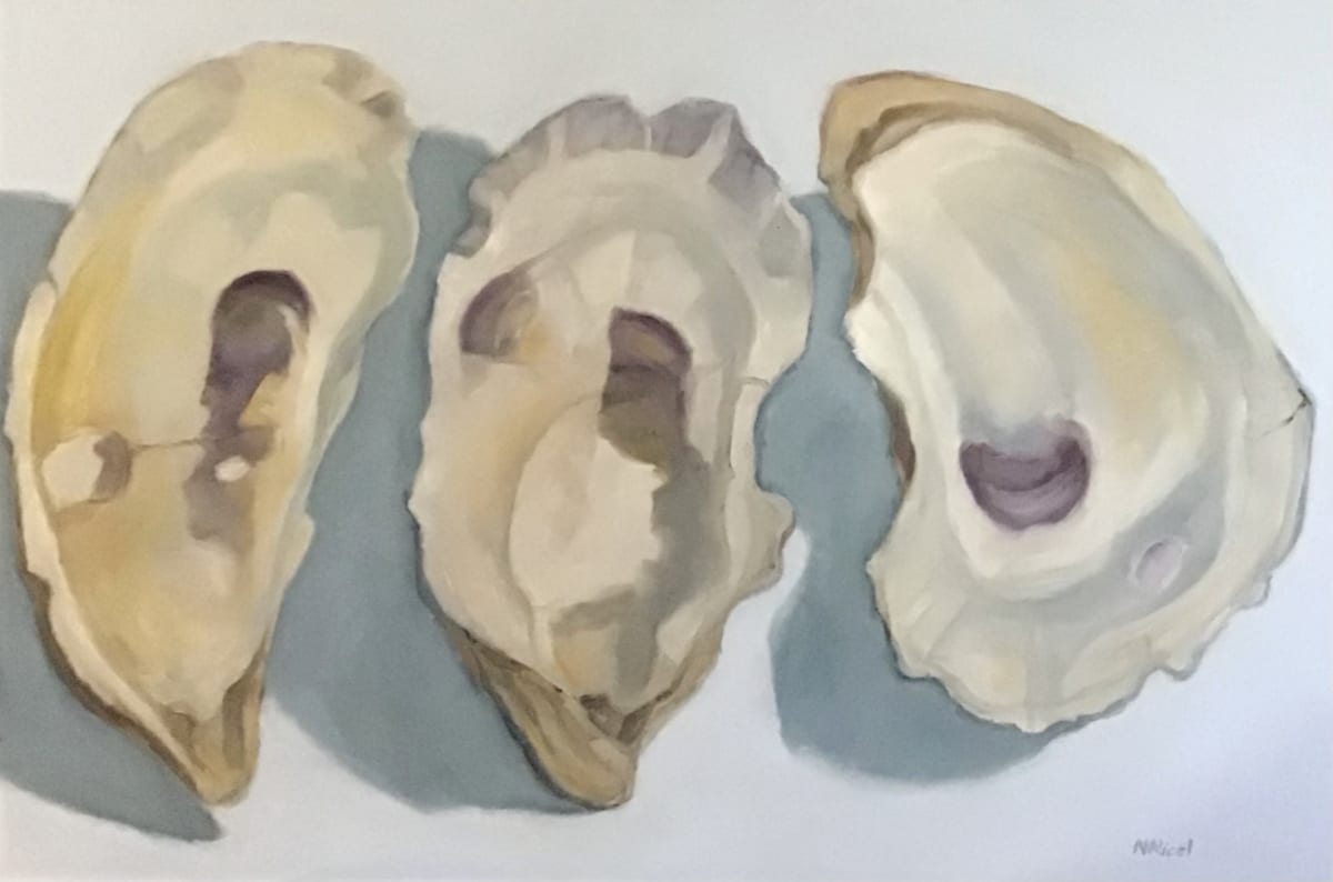 Three Large Oyster Shells by Artnova Gallery 